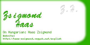 zsigmond haas business card